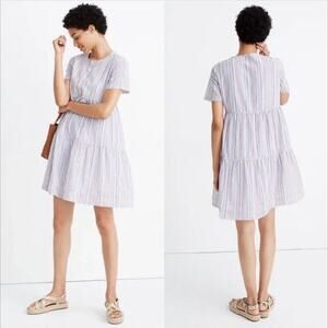 MADEWELL - Striped Crewneck Tiered Dress